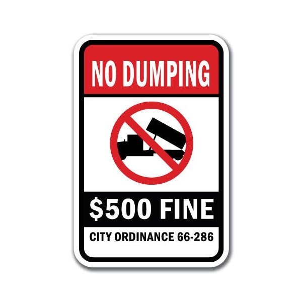 Signmission 18 in Height, 0.12 in Width, Aluminum, 12" x 18", A-1218 No Dumping - 500City A-1218 No Dumping - 500City - main